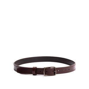 Women's Slim Double Stitch Leather Belt